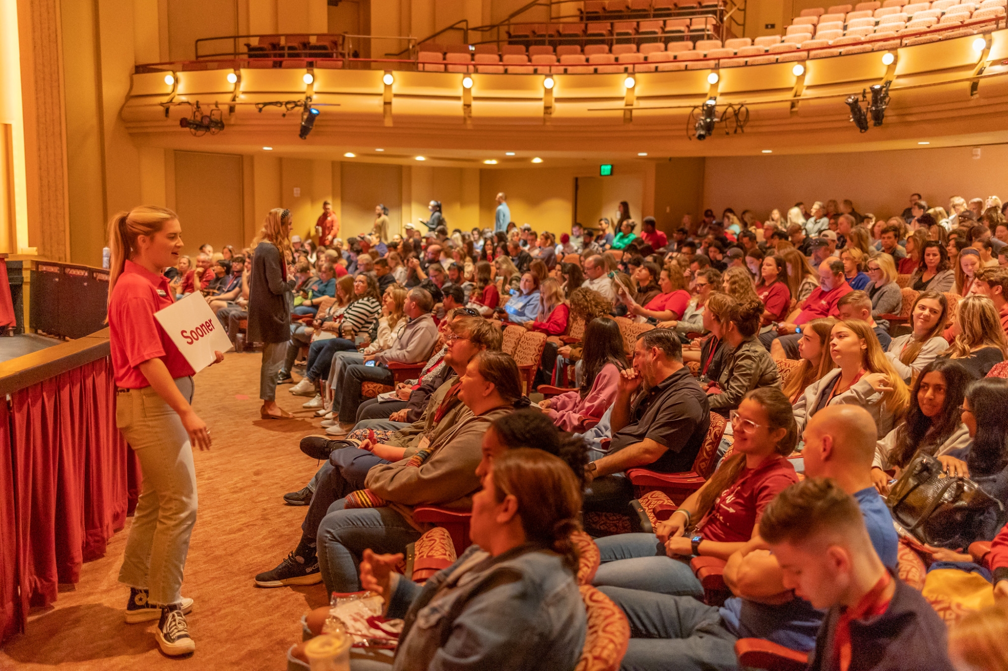 Prospective students and their families at Holmberg Hall