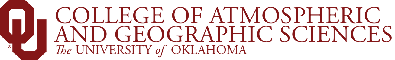 Interlocking OU, College of Atmospheric and 地理科学, 皇冠体育 website wordmark.