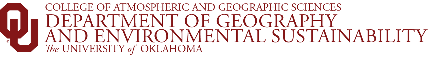Interlocking OU, College of Atmospheric and Geographic Sciences, 地理与环境可持续性学系, 皇冠体育 website wordmark.