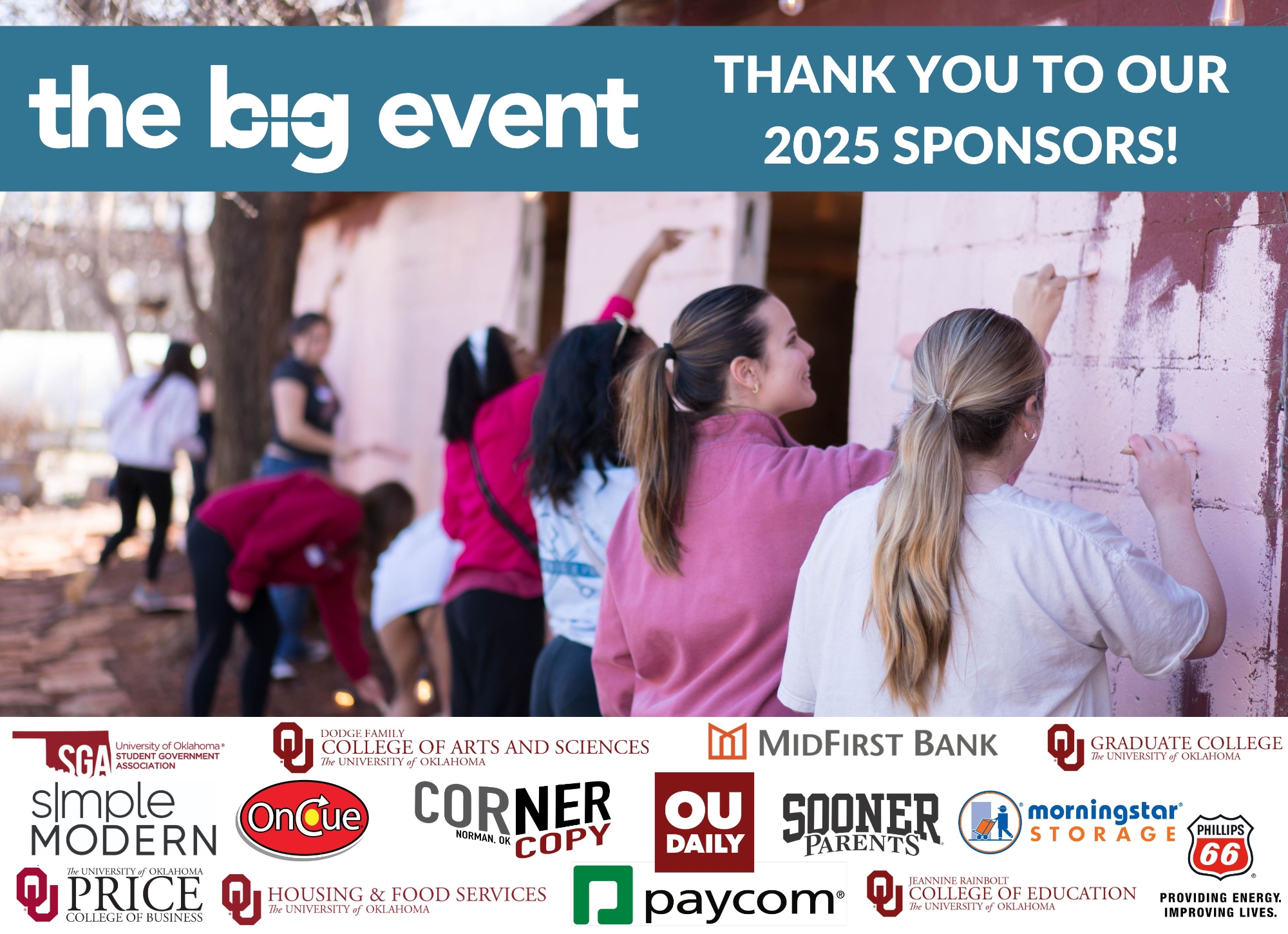 Students volunteering at the Big Event. 
