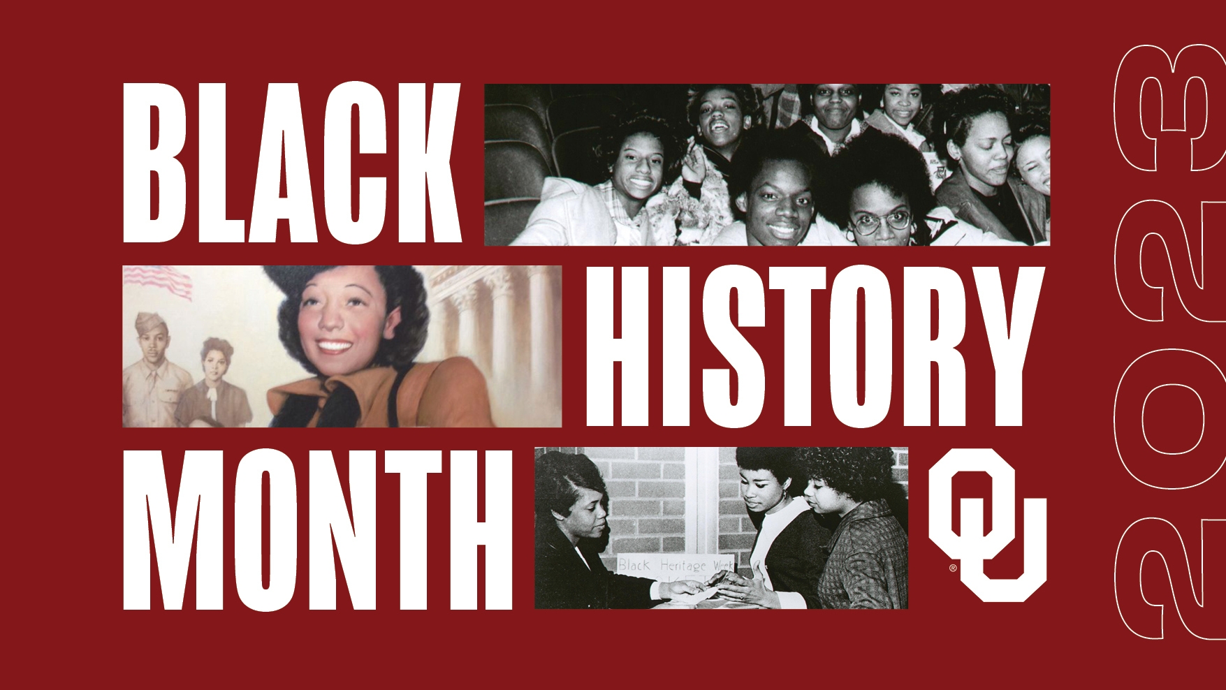 Black History Month 2023; vintage photos; OU logo
