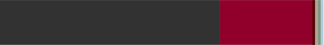 Color ratio, dark gray dominant: 62% Dark Gray, 30% Crimson, 2% Dark Crimson, 2% Stone, 2% Leaf, 2% Sky