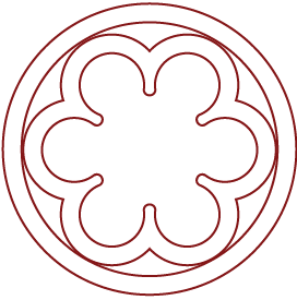Crimson floral circle