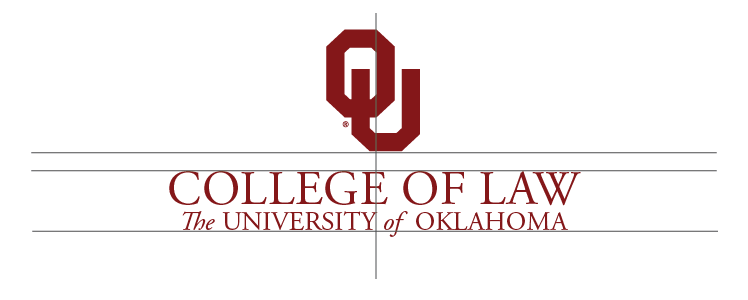Interlocking OU, College of Law, 皇冠体育 wordmark, two-line example