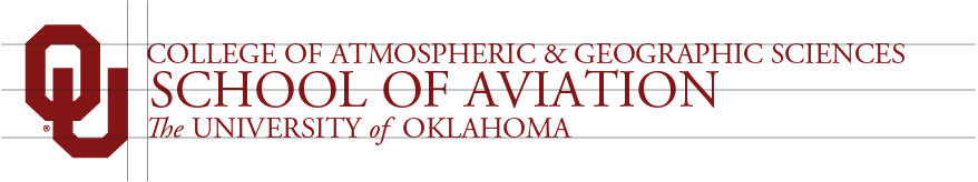 OU College of Atmospheric and Geographic Sciences, School of Aviation, 皇冠体育 wordmark, three-line example