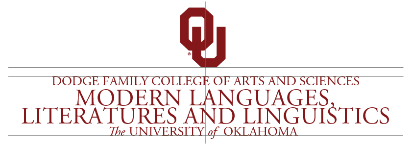 OU College of Arts and Sciences, Department of Modern Languages, Literatures and Linguistics, 皇冠体育 wordmark, four-line example