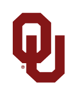 interlocking OU, crimson on white background