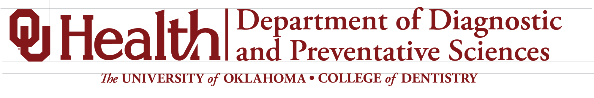 Interlocking OU, College of Dentistry, Diagnostic and Preventative Sciences, University of Oklahoma Health wordmark
