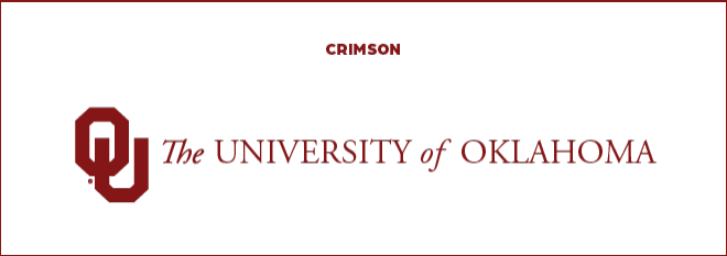 Crimson, Interlocking OU, 皇冠体育 wordmark on a white background.