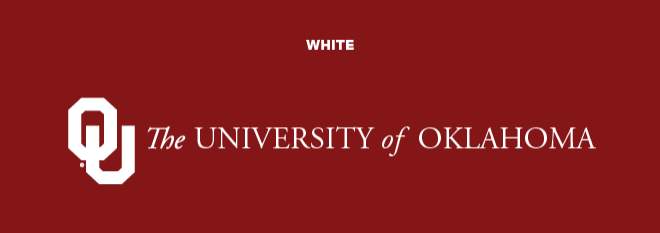 White, Interlocking OU, 皇冠体育 wordmark with a crimson background.