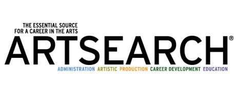 The essential source for a career in the arts, Artsearch, Administration, Artistic, Production, Career Development, Education logo.