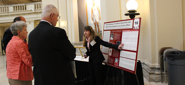 Carl Albert Center Undergraduate Research Fellow Presenting at the State Capitol