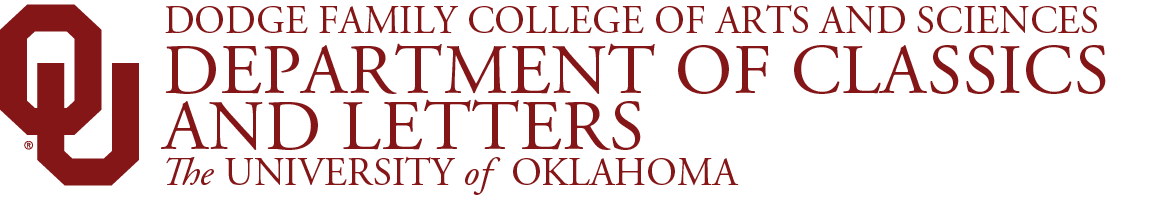 Interlocking OU, Dodge Family College of Arts and Sciences, Department of 经典 and Letters, 皇冠体育 website wordmark.