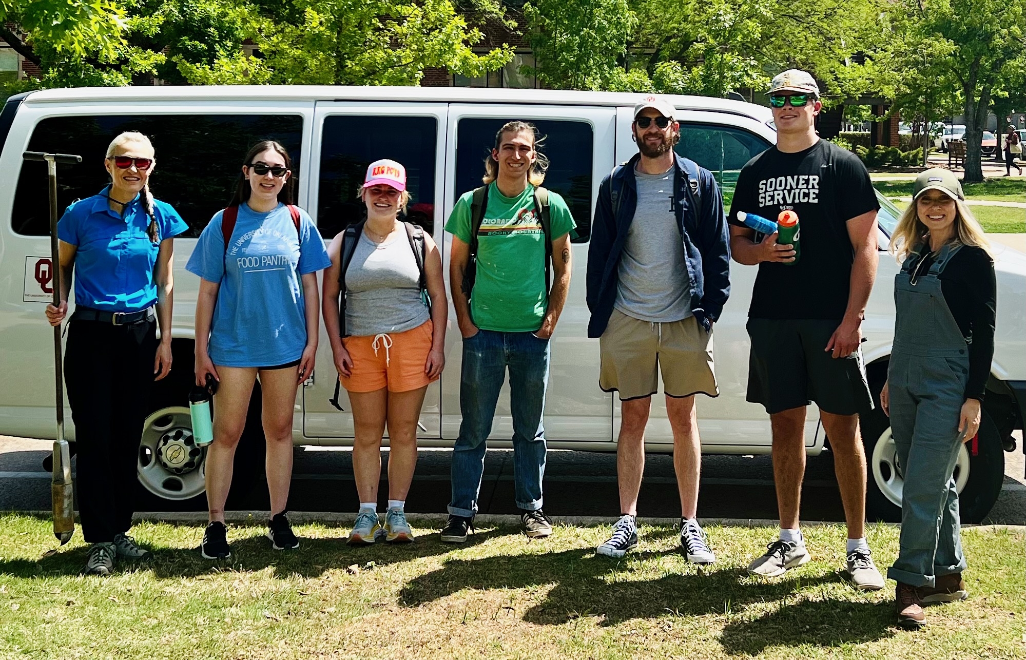 Environmental Studies capstone students working with the JFK neighborhood association in Oklahoma City Students and professors on site for a service learning project