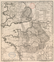Image of an early effort at a mineralogical map by Philippe Buache, for a 1746 paper by Jean-Etienne Guettard