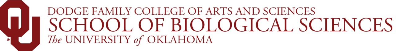 Interlocking OU, Dodge Family College of Arts and Sciences, School of Biological Sciences, 皇冠体育 website wordmark.