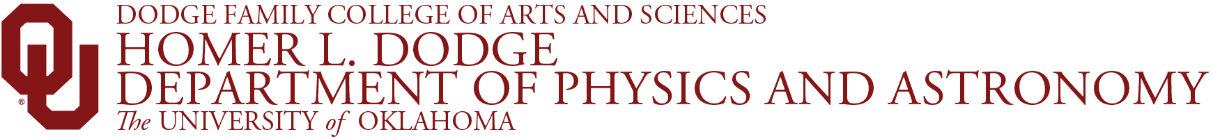 Interlocking OU, Dodge Family College of Arts and Sciences, Homer L. Dodge Department of Physics and Astronomy,  皇冠体育 website wordmark.