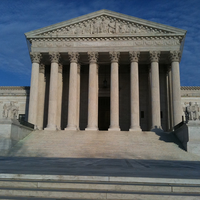 Steps leading up to the US Supreme Court building in Washington DC.