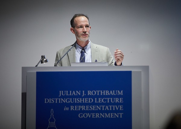 Michael Crespin speaking at the Carl Albert Center Rothbaum lecture.