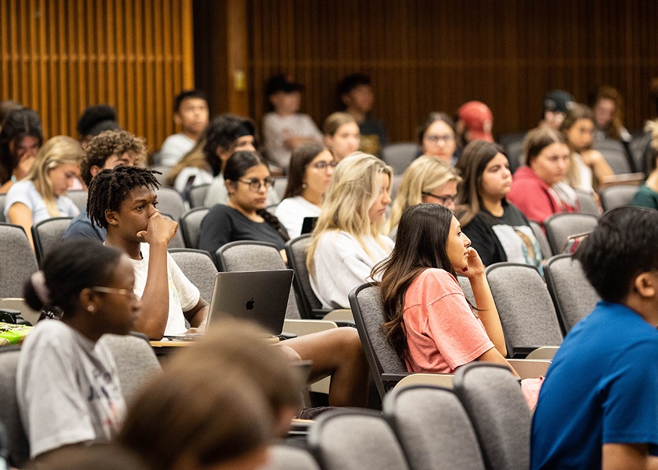 Students in a classroom.
