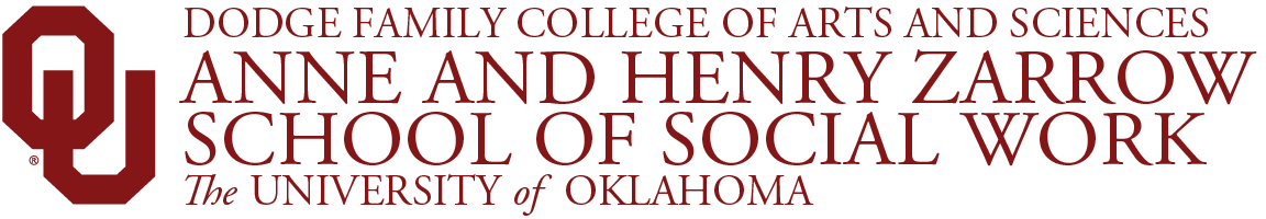 Interlocking OU, Dodge Family College of Arts and Sciences, Anne and Henry Zarrow School of Social Work, 皇冠体育 website wordmark.