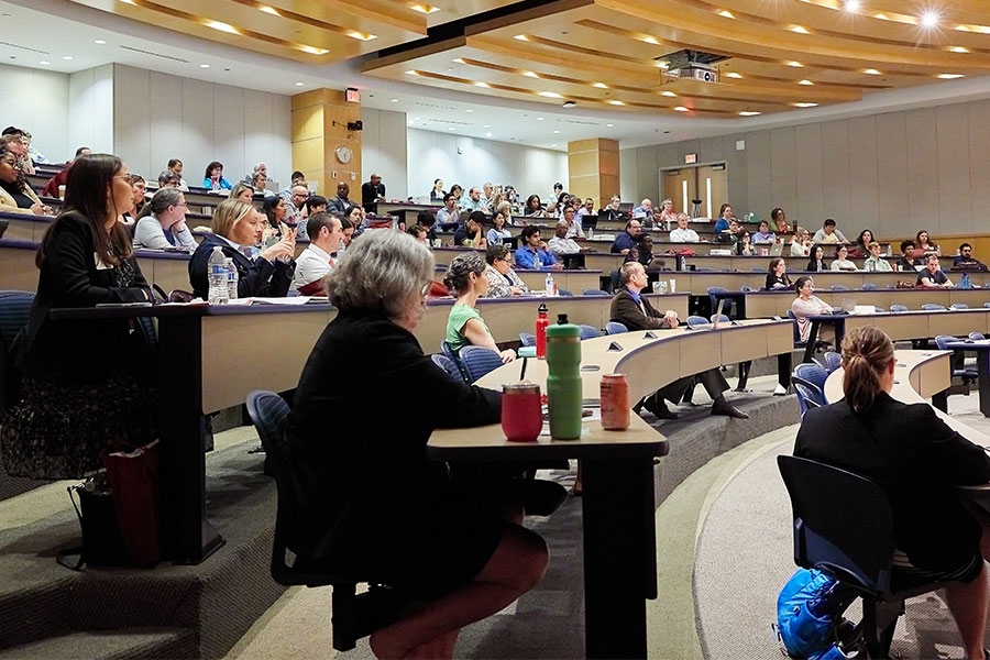 NFO 2023 attendees listening to speaker