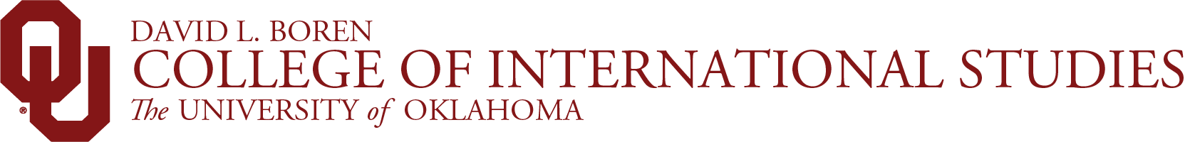 Interlocking OU, College of International Studies, 皇冠体育 website wordmark.