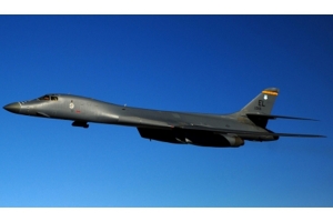A B-1B Lancer, from the 37th Expeditionary Bomb Squadron, returns to mission after receiving fuel from a KC-135 Stratotanker, assigned to the 340th Expeditionary Air Refueling Squadron, while flying over Afghanistan in support of Operation Enduring Freedom. Photo taken by Master Sgt. William Greer on April 17, 2011. The appearance of U.S. Department of Defense visual information does not imply or constitute DoD endorsement.