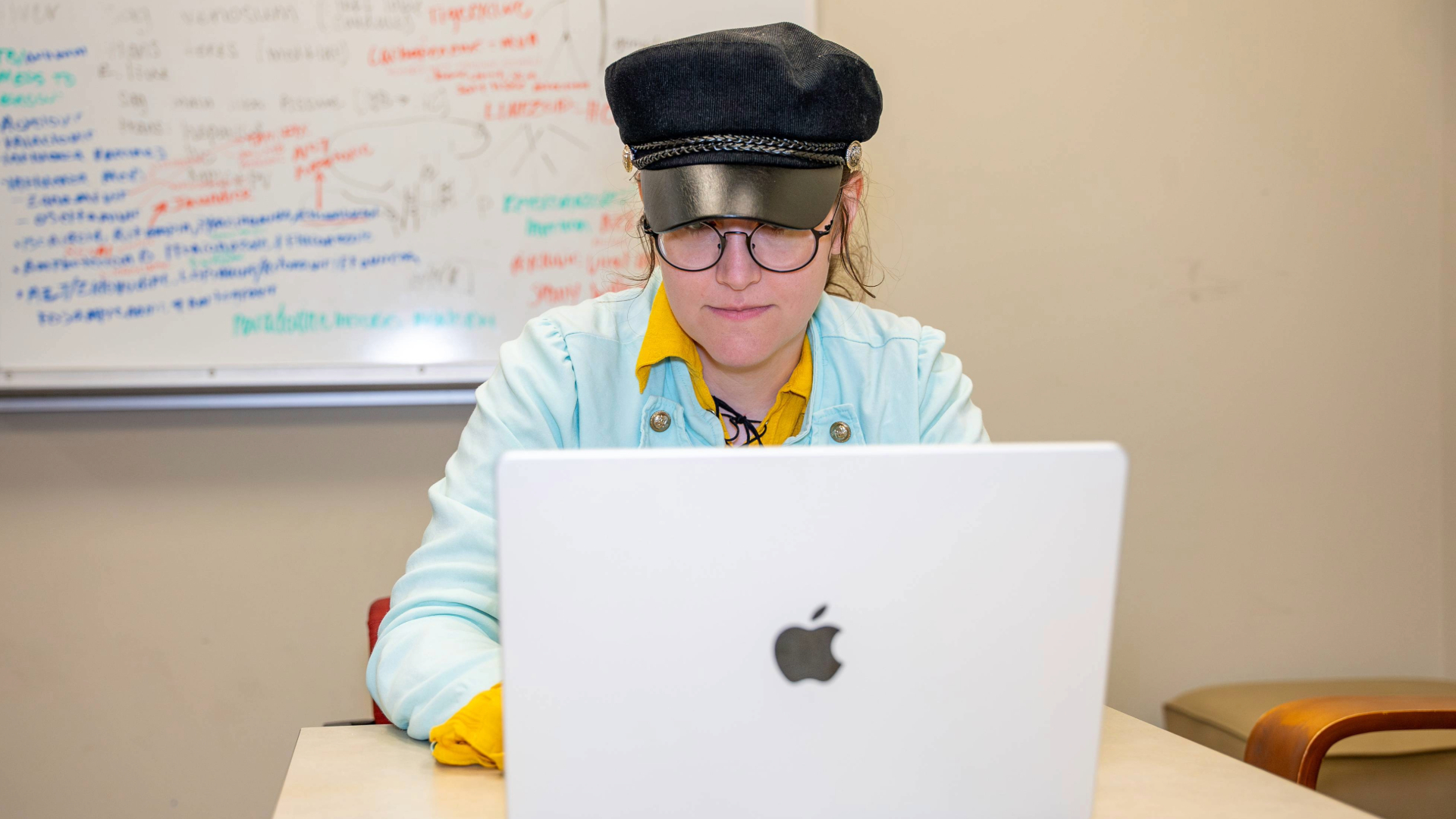 Shelbie at her computer