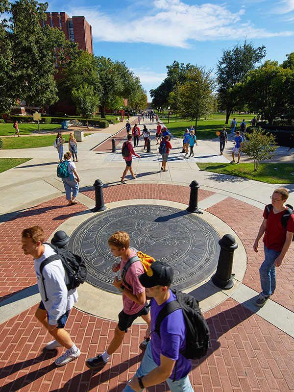 Students walking on scholars walk
