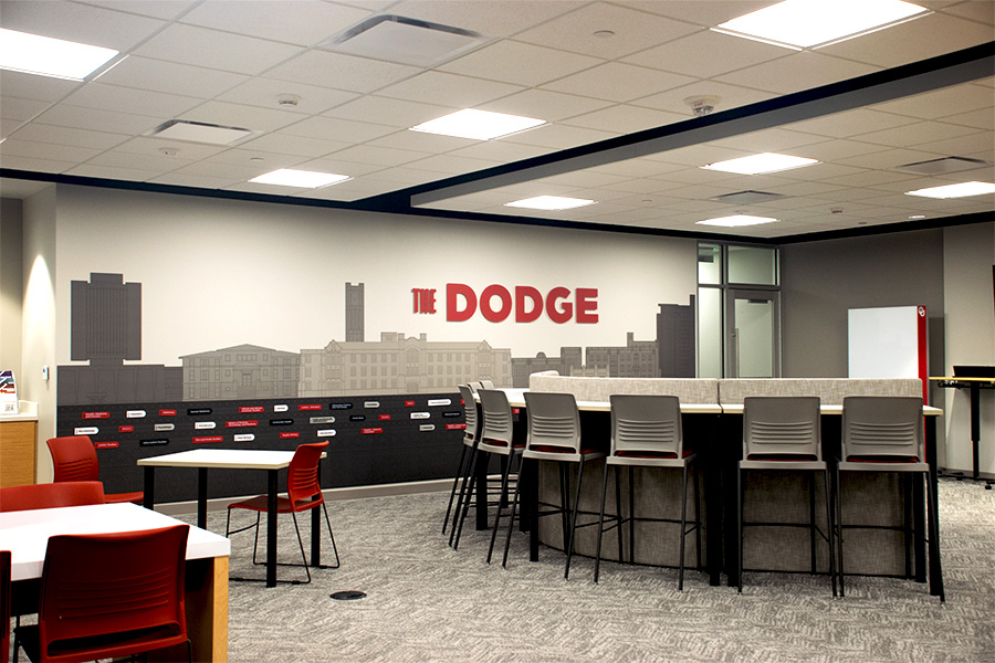 The interior of The Dodge Student Success and Advising Center.