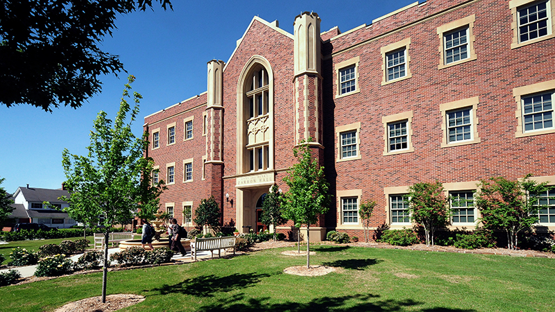 The exterior of Zarrow Hall.