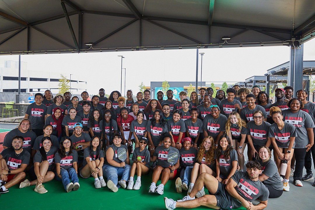 HSP students gathered for a group photo at their retreat. 