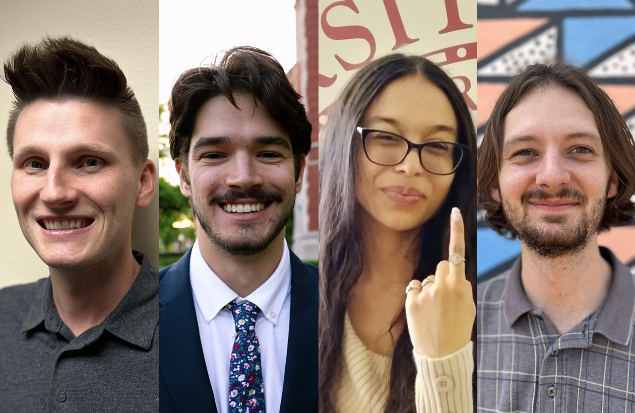 Four Fulbright winners posing for headshots.