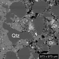 Low magnification BSE of mortar