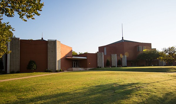 Thurman J White Forum Building on the University of Oklahoma campus in Norman, Oklahoma.