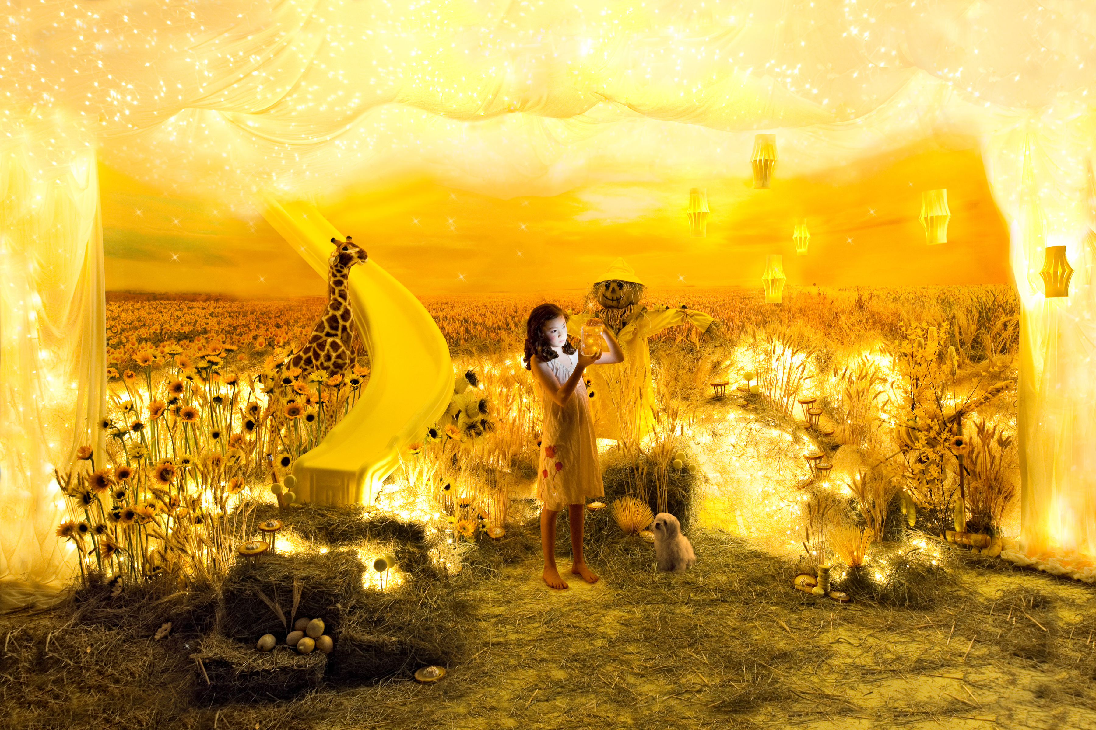 Adrien Broom, A World of Yellow, 2014; digital print on fabric, 40 x 60 inches; Courtesy of the artist