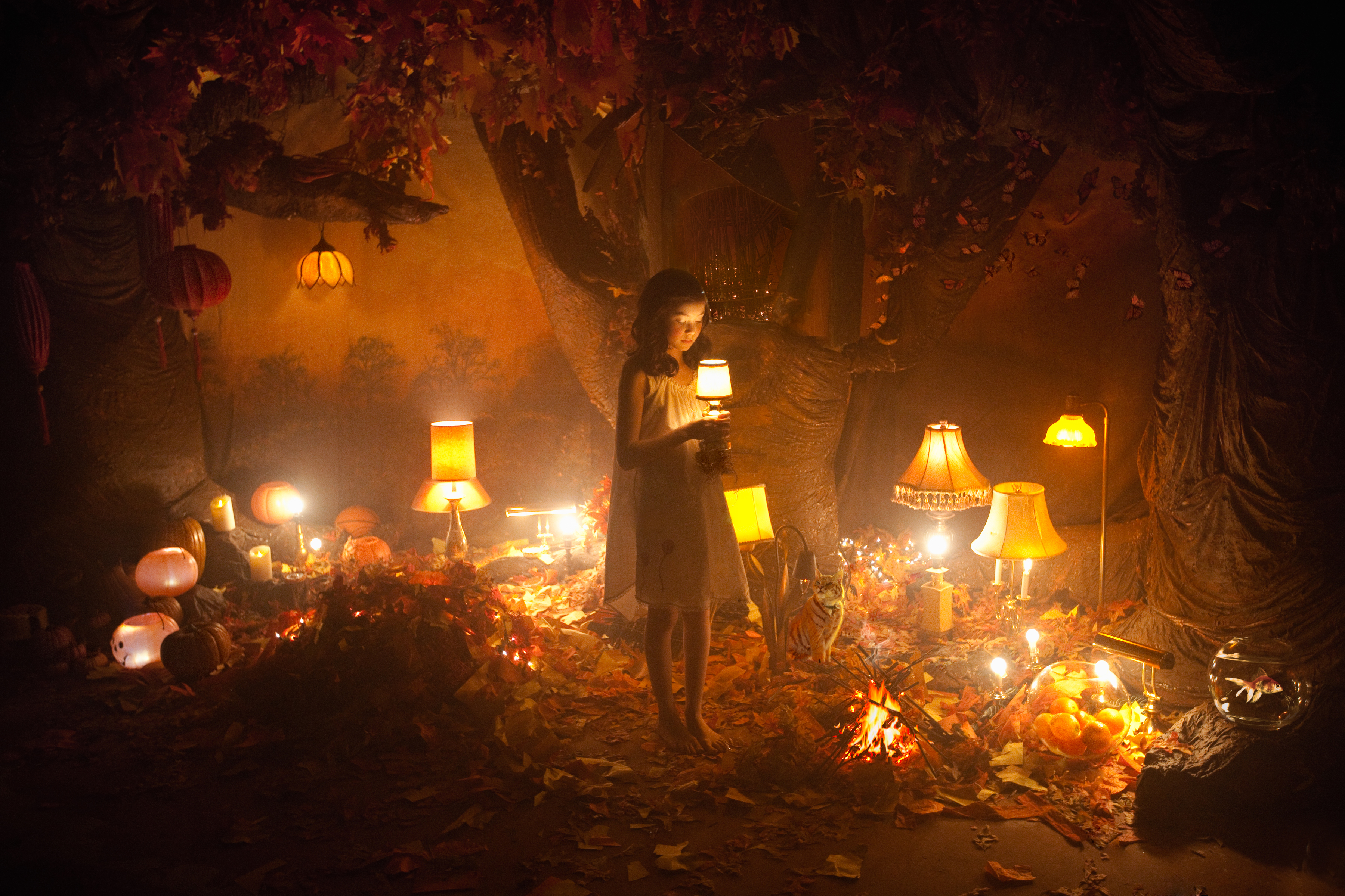 Adrien Broom, A World of Orange, 2013; digital print on fabric, 40 x 60 inches; Courtesy of the artist