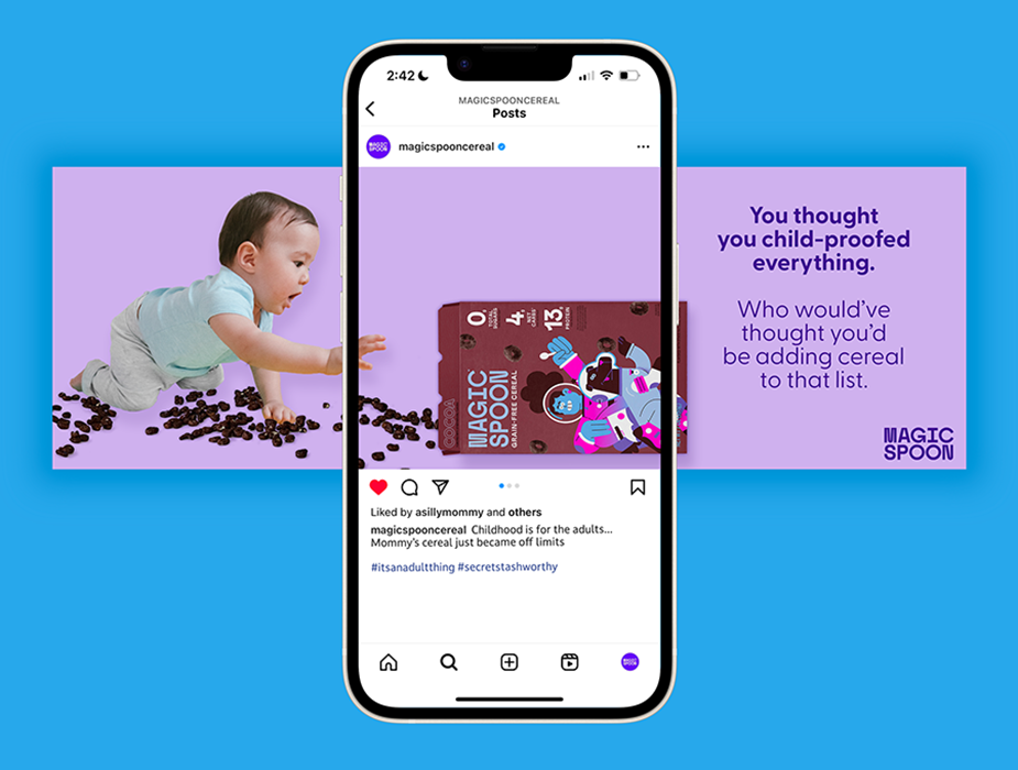 Magic Spoon Instagram account with carousel post example.