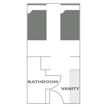 McCasland大厅 1 Bedroom Suite Floor Plan 