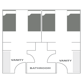 McCasland大厅 2 Bedroom Floor Plan
