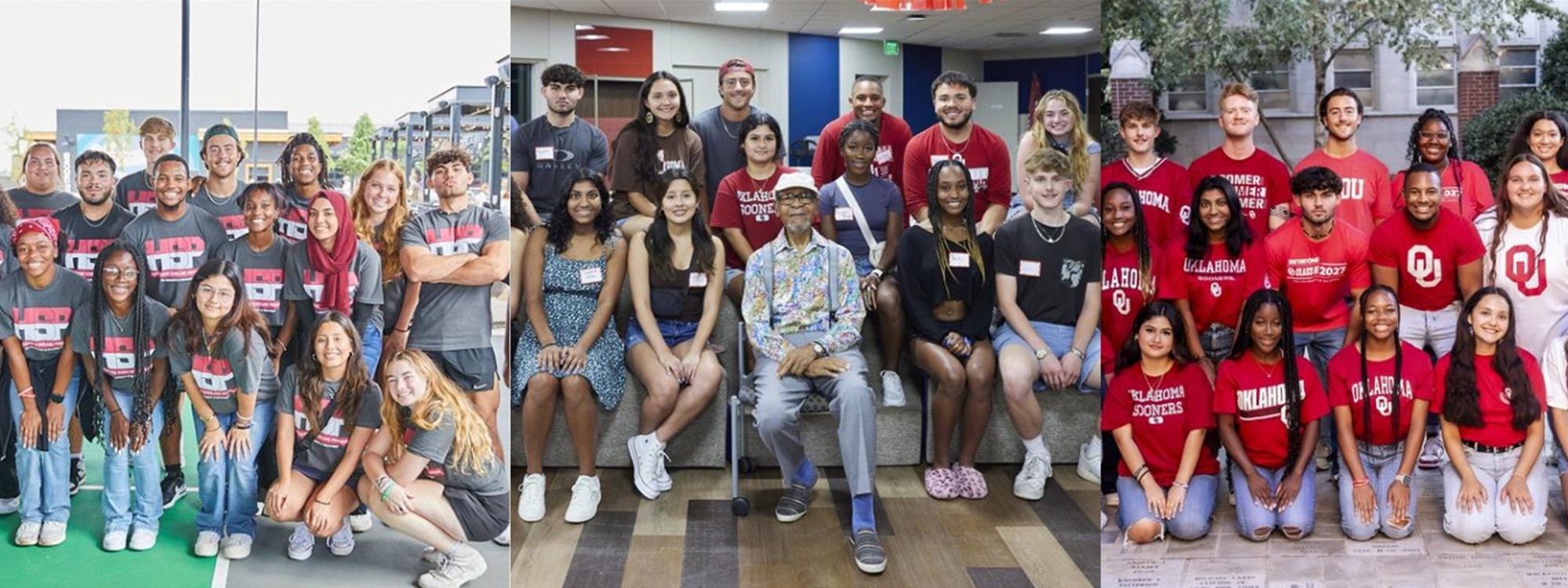 Collage of first-year Henderson Scholars group photos. 