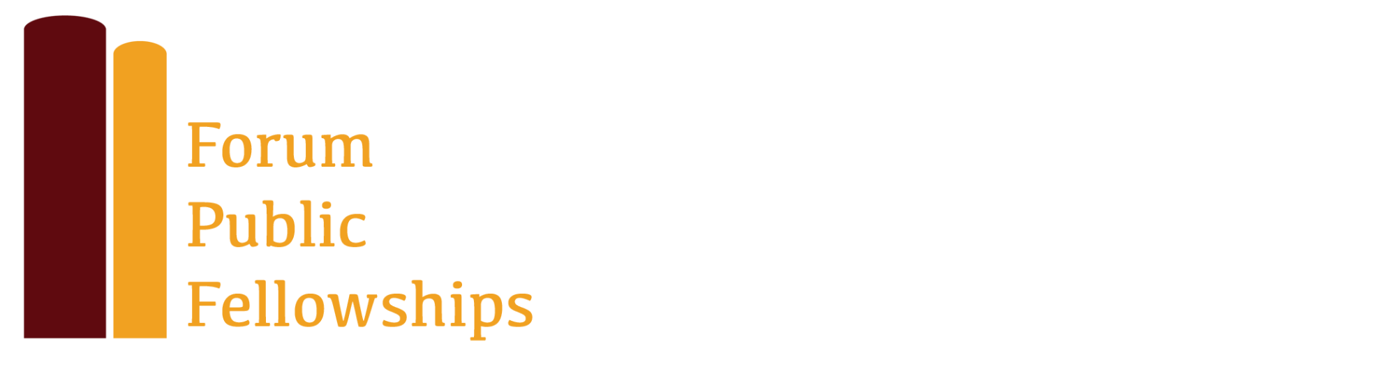 Abstract emblem of two books one crimson and one gold, with the text "Forum 公众的家伙hips"