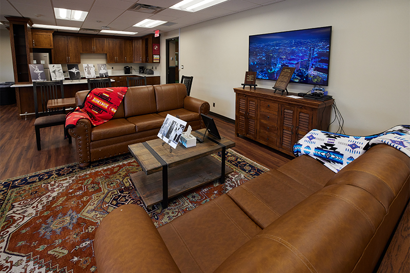 view from inside the new student lounge