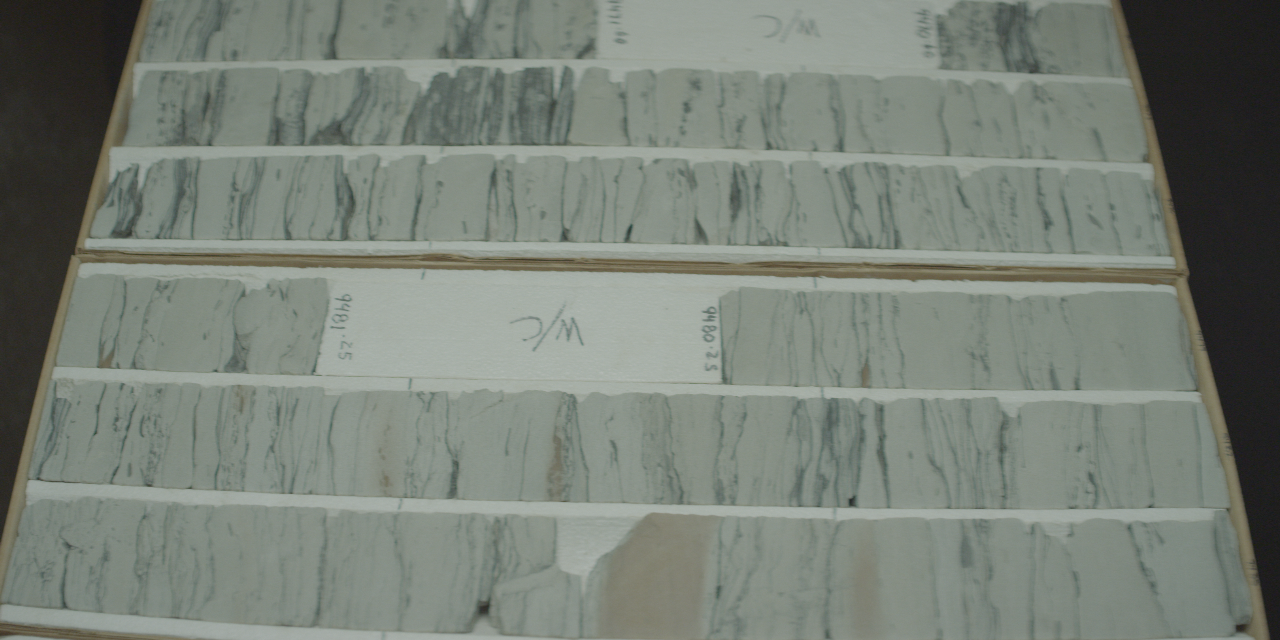 Core samples stored in OPIC's warehouse.