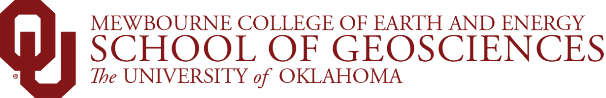 Interlocking O U, Mewbourne College of Earth and Energy, School of Geosciences, 皇冠体育 website wordmark.