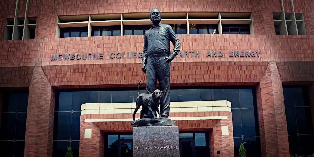 MCEE statue Curtis Mewbourne Statue