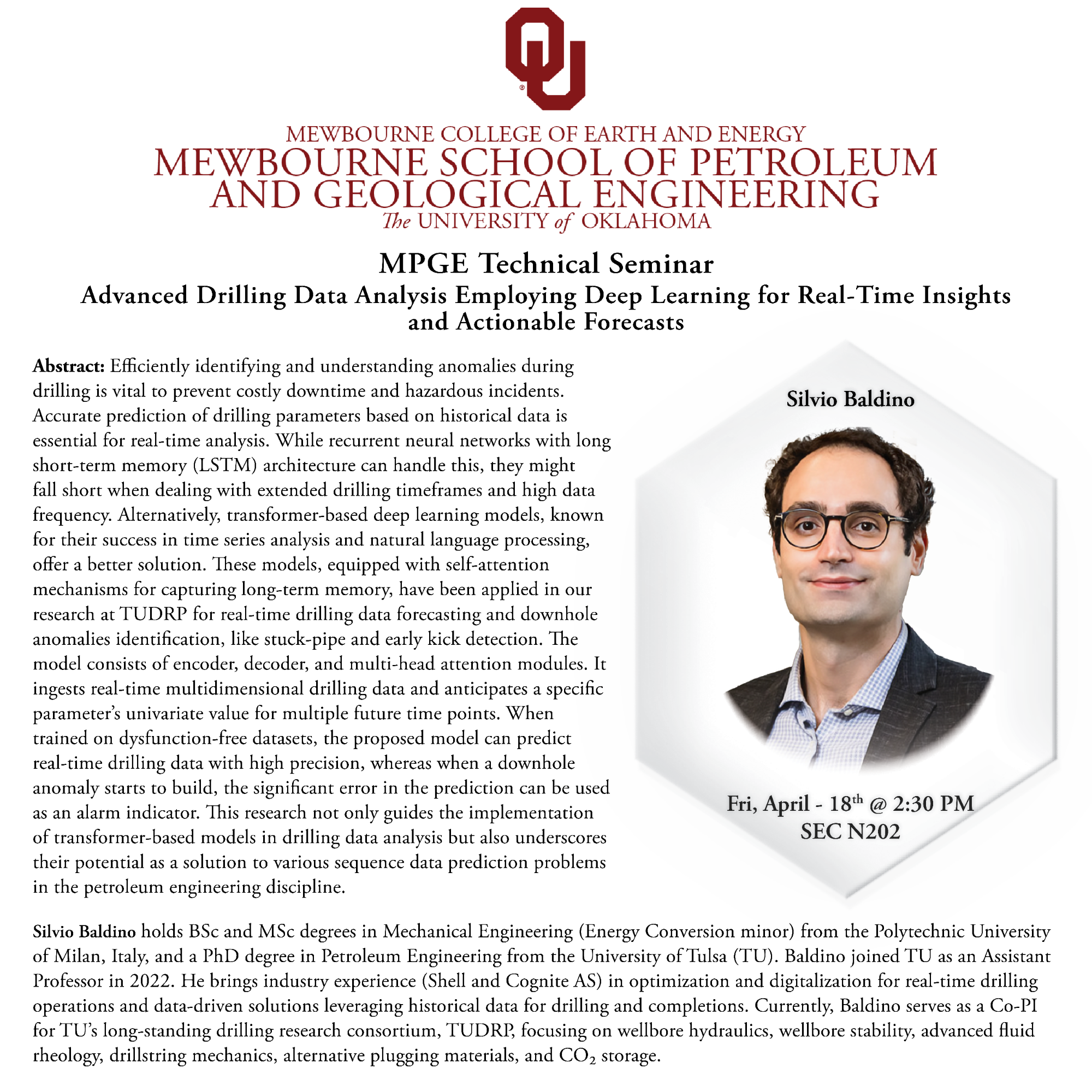 OU MPGE Technical seminar over advanced drilling