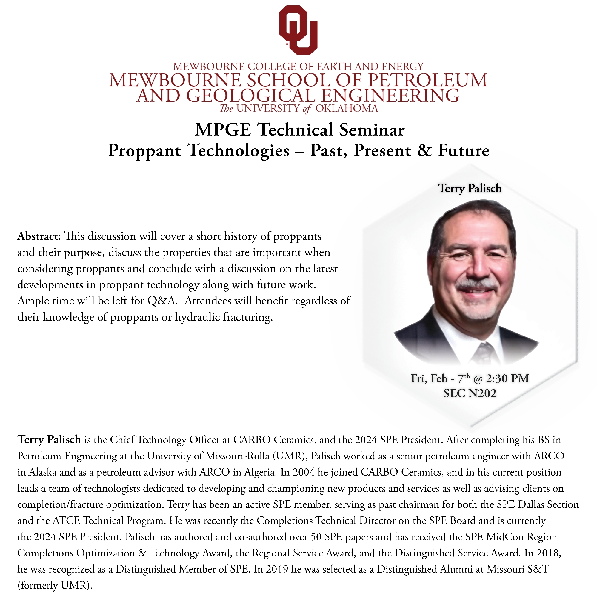 MPGE Technical Seminar with Terry Palish