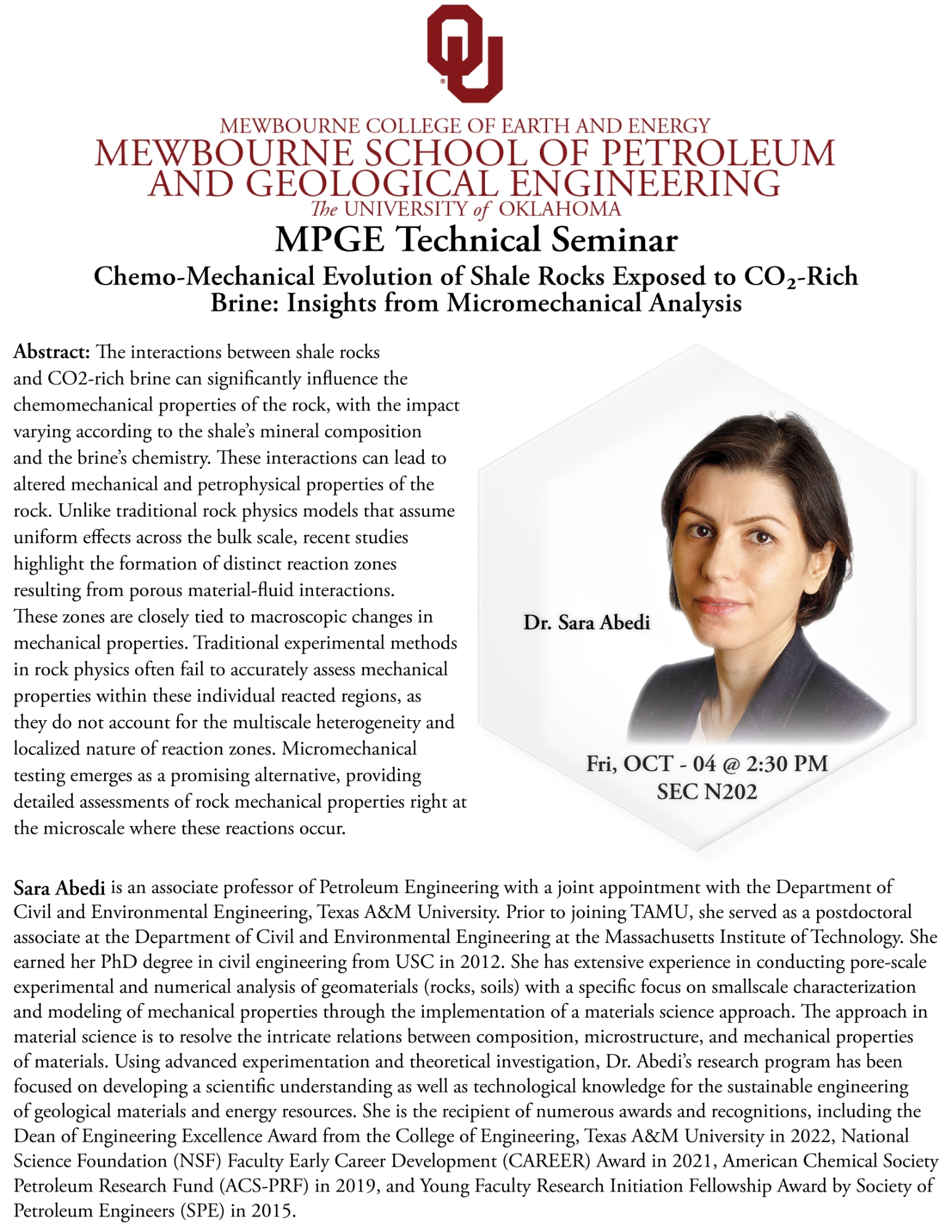 info flyer for mpge technical seminar